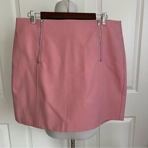 NWT Ann Taylor Loft Bubblegum Pink and Silver Zipper Skirt Womens Sz 14